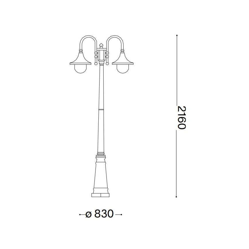 Ideal Lux - Ulkovalaisin CIMA 2xE27/52W/230V 216 cm IP43 ruskea