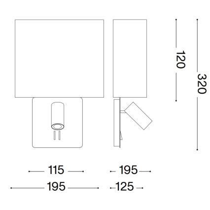 Ideal Lux - Vaihtovarjostin seinävalaisimeen GEA musta