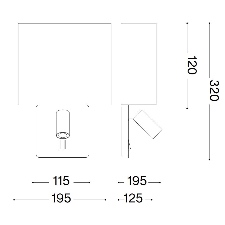 Ideal Lux - Vaihtovarjostin seinävalaisimeen GEA musta