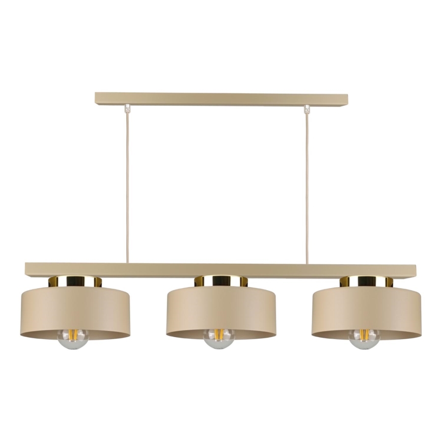 IGNIA-riippuvalaisin köydellä, 3xE27/60W/230V, taupe