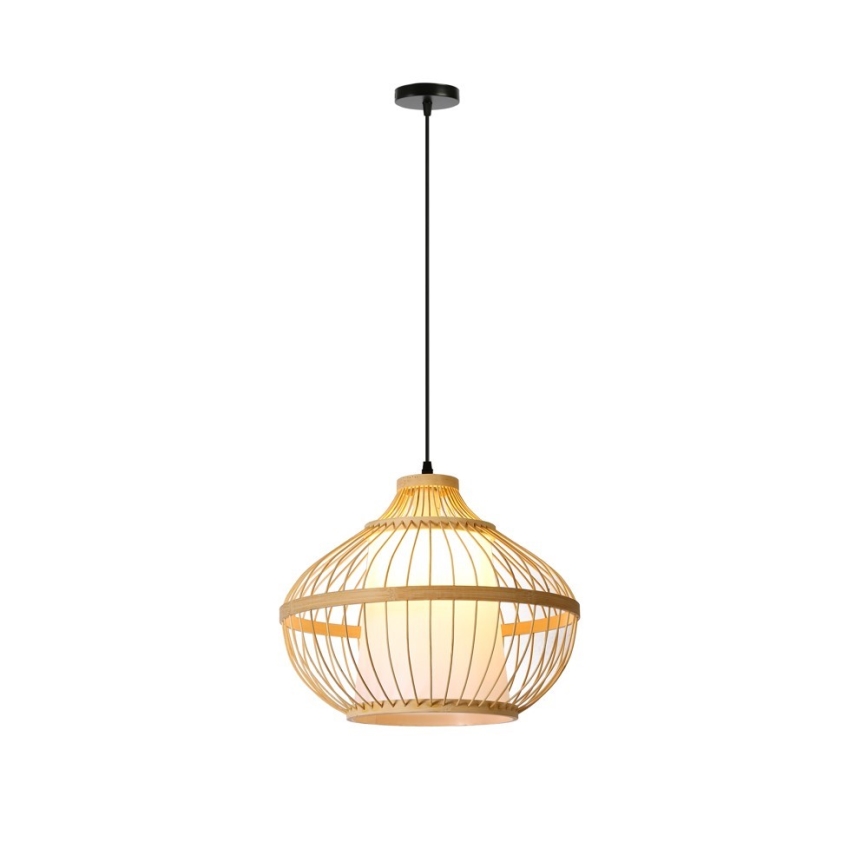 Kattokruunu johdossa PINCHOS 1xE27/40W/230V halkaisija 40 cm bambu
