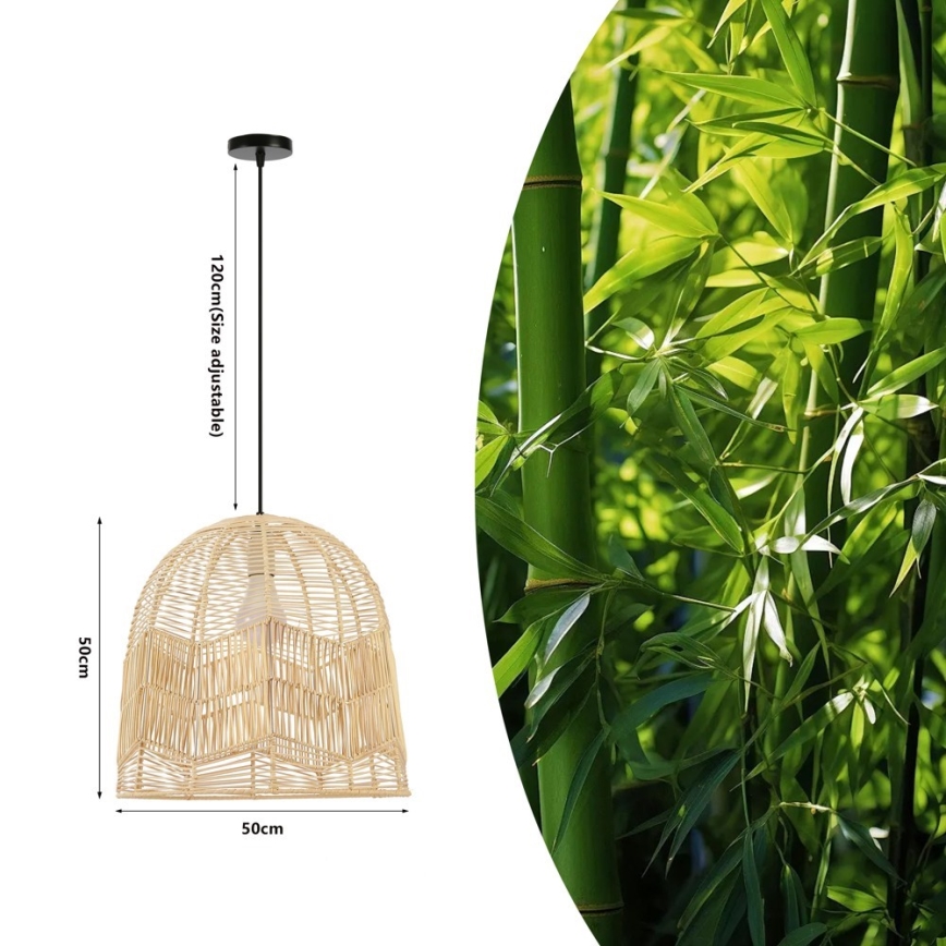 Kattokruunu johdossa PELO 1xE27/40W/230V halkaisija 50 cm rottinki