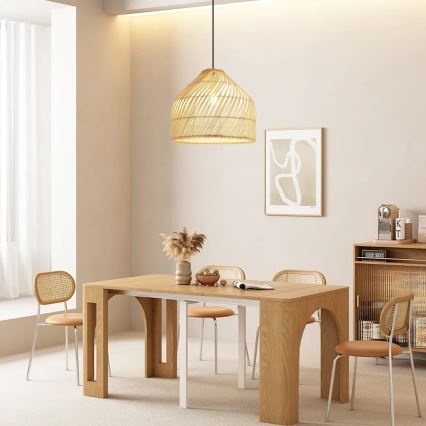 Kattokruunu johdossa PELO 1xE27/40W/230V halkaisija 40 cm rottinki