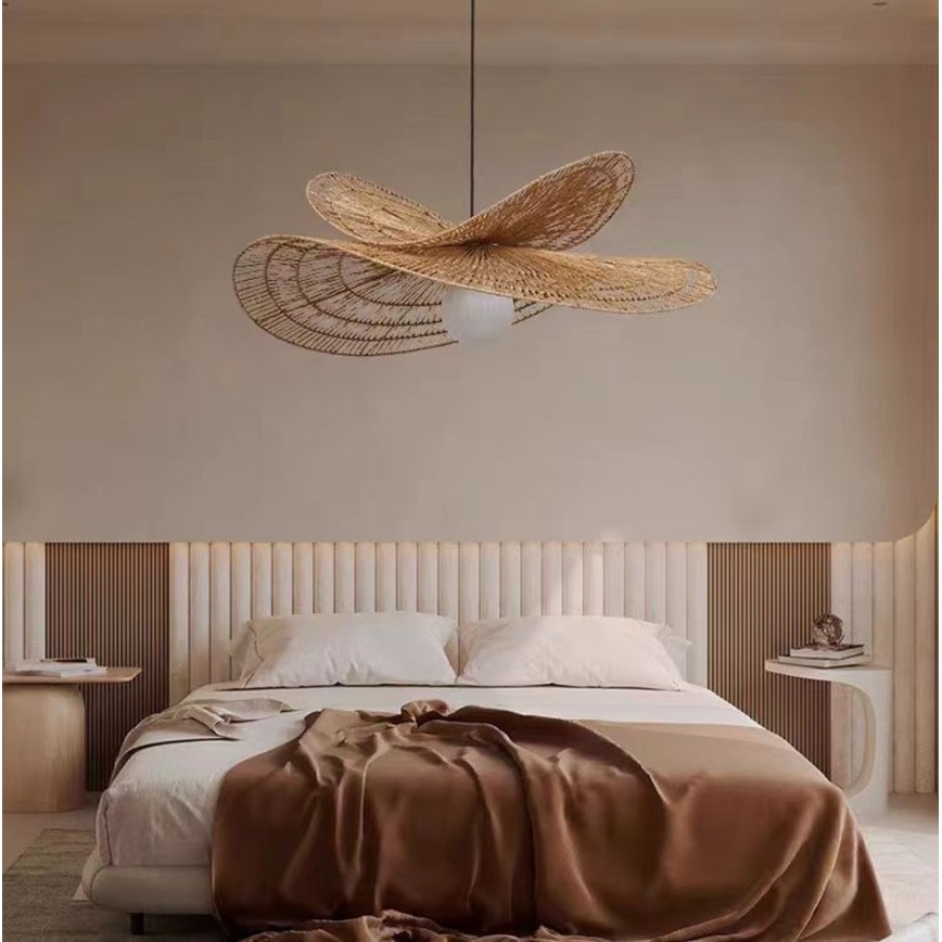 Kattokruunu johdossa MARIPOSA 1xE27/40W/230V halkaisija 80 cm juutti