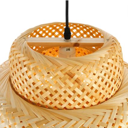 Kattokruunu johdossa HILO 1xE27/40W/230V halkaisija 47 cm bambu