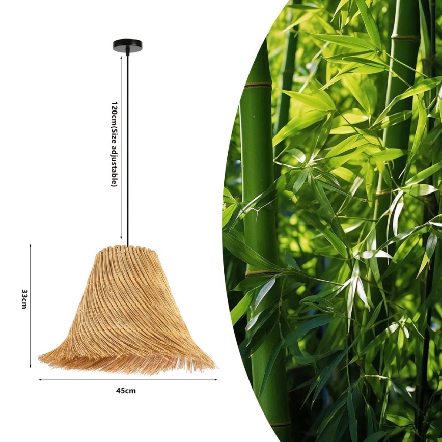 Kattokruunu johdossa NATURALEZA 1xE27/40W/230V halkaisija 45 cm rottinki