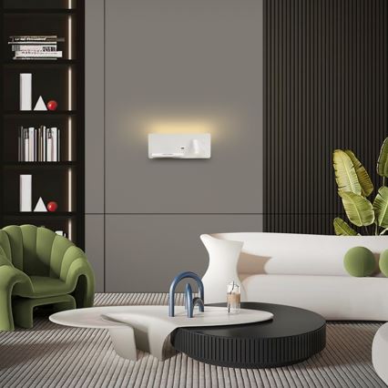 Immax 08286L - LED Seinävalaisin hyllyllä, USB-portilla ja langattomalla latauksella Be PREPARE LED/3W/230V + LED/3W valkoinen