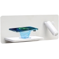 Immax 08286L - LED Seinävalaisin hyllyllä, USB-portilla ja langattomalla latauksella Be PREPARE LED/3W/230V + LED/3W valkoinen