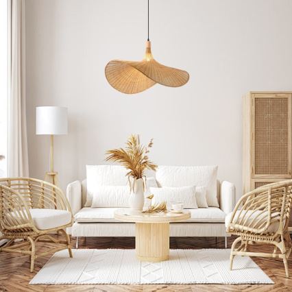 Immax 08290L - Kattokruunu johdossa SOMBRERO 1xE27/40W/230V halkaisija 80 cm rottinki
