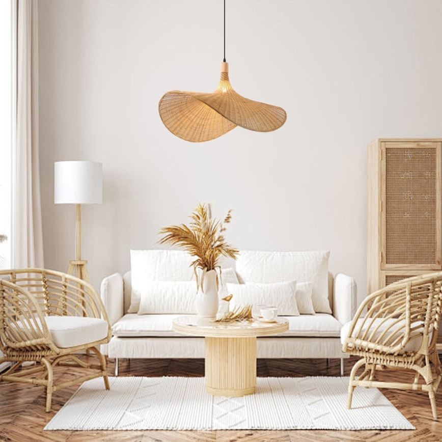 Immax 08290L - Kattokruunu johdossa SOMBRERO 1xE27/40W/230V halkaisija 80 cm rottinki