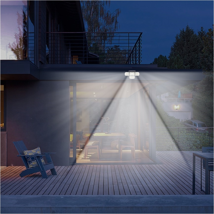 LED aurinkokenno seinävalaisin anturilla LED/5W/5,5V IP65