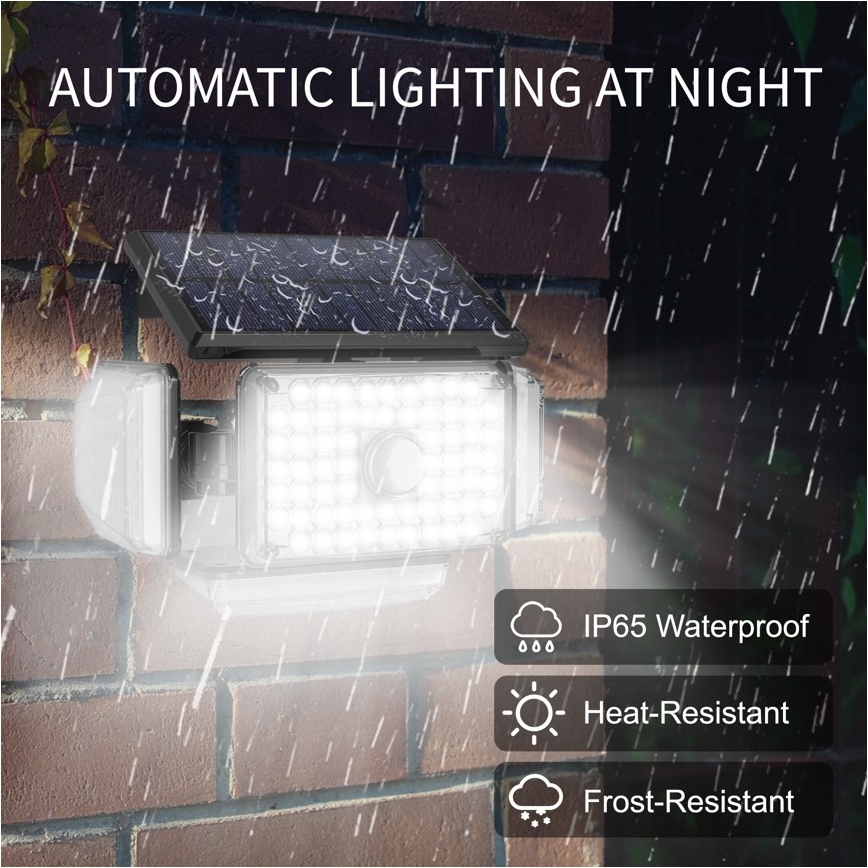 LED aurinkokenno seinävalaisin anturilla LED/5W/5,5V IP65