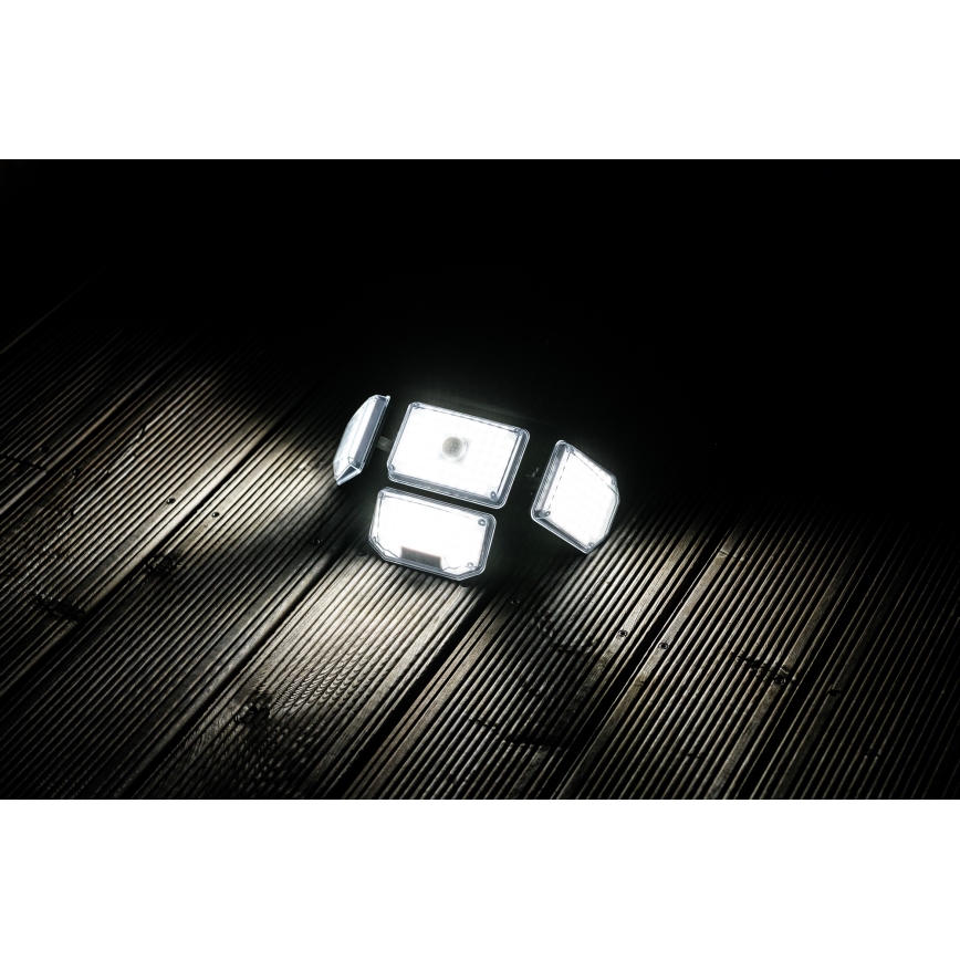 LED aurinkokenno seinävalaisin anturilla LED/5W/5,5V IP65