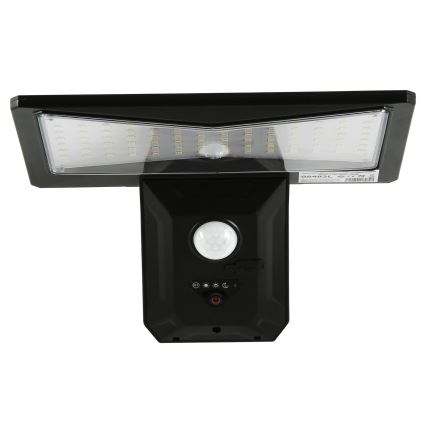 LED-seinäaurinkovalaisin anturilla LED/2,6W/5,5V IP65 musta