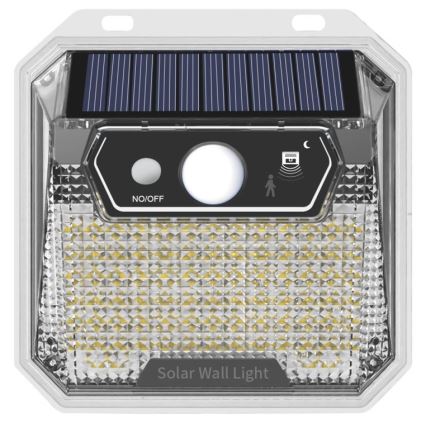 LED aurinkokenno seinävalaisin anturilla LED/3W/5,5V IP65
