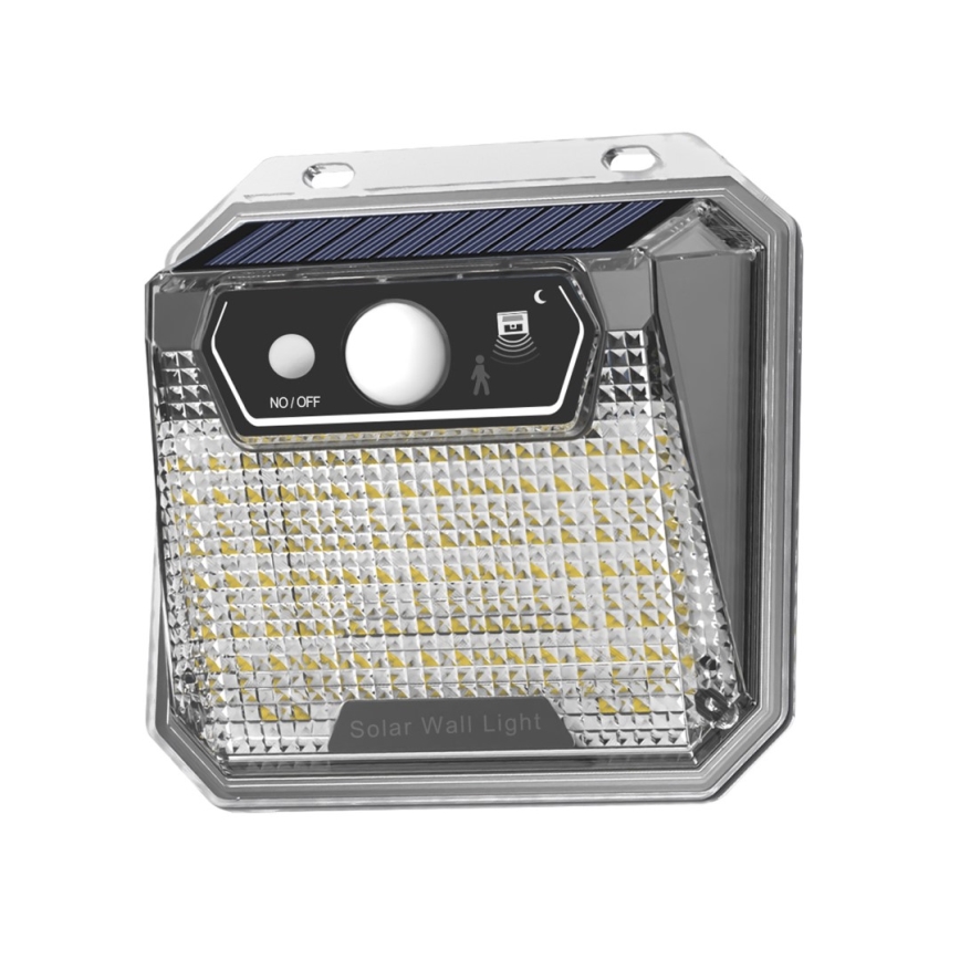 LED aurinkokenno seinävalaisin anturilla LED/3W/5,5V IP65