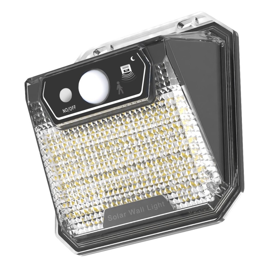 LED aurinkokenno seinävalaisin anturilla LED/3W/5,5V IP65