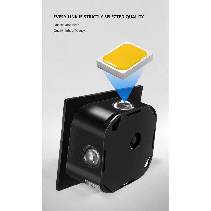 LED aurinkokenno seinävalaisin anturilla LED/2W/5V IP54