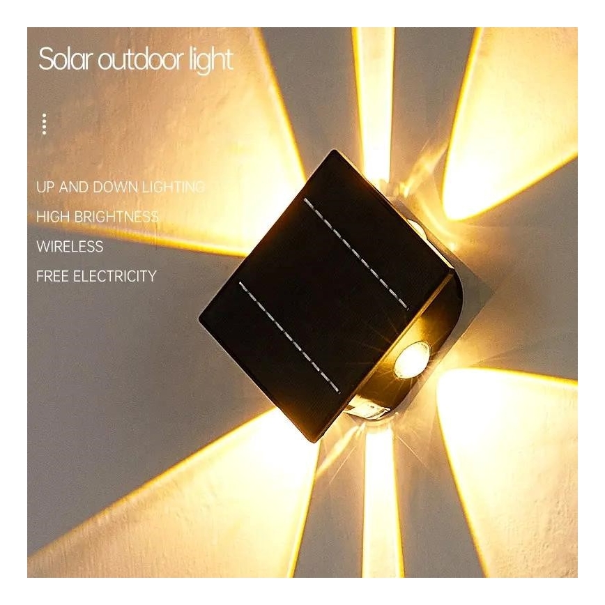 LED aurinkokenno seinävalaisin anturilla LED/2W/5V IP54