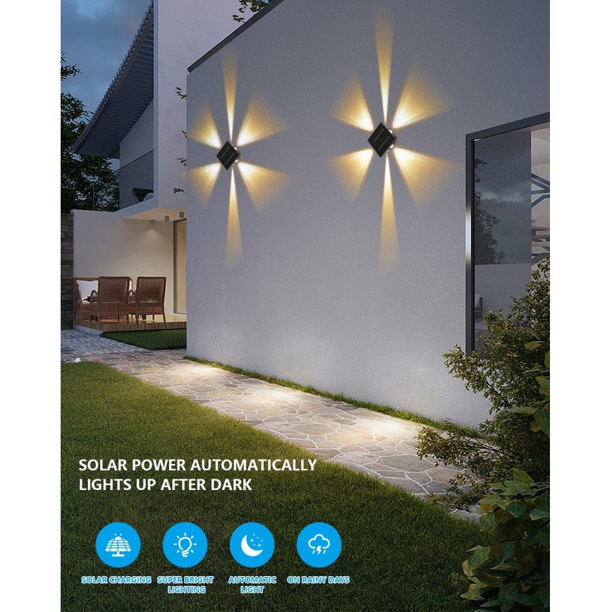 LED aurinkokenno seinävalaisin anturilla LED/2W/5V IP54