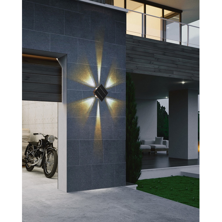 LED aurinkokenno seinävalaisin anturilla LED/2W/5V IP54