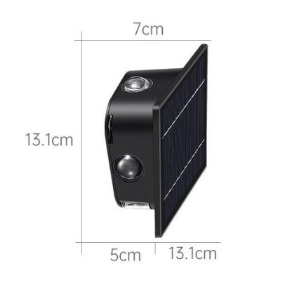 LED aurinkokenno seinävalaisin anturilla LED/2W/5V IP54