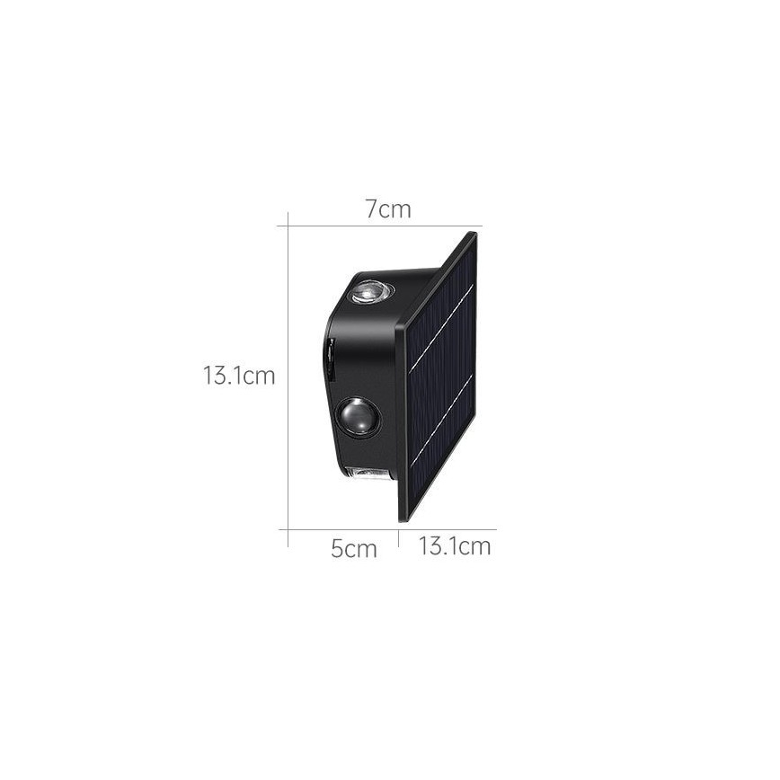 LED aurinkokenno seinävalaisin anturilla LED/2W/5V IP54
