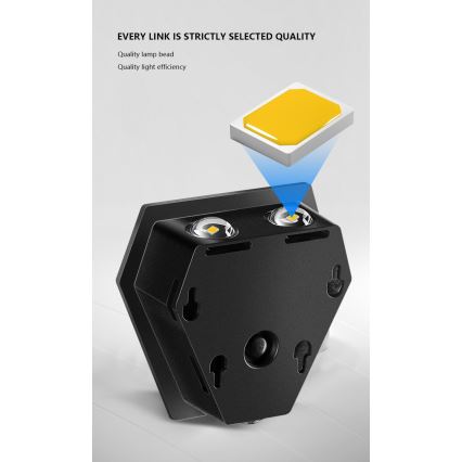 LED aurinkokenno seinävalaisin anturilla LED/2W/5V IP54