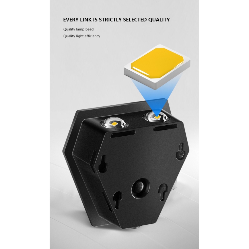 LED aurinkokenno seinävalaisin anturilla LED/2W/5V IP54