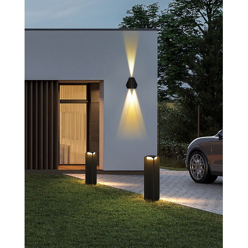 LED aurinkokenno seinävalaisin anturilla LED/2W/5V IP54