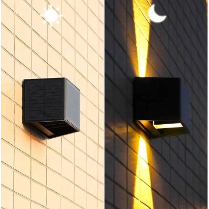 LED aurinkokenno seinävalaisin anturilla LED/2W/5V IP54