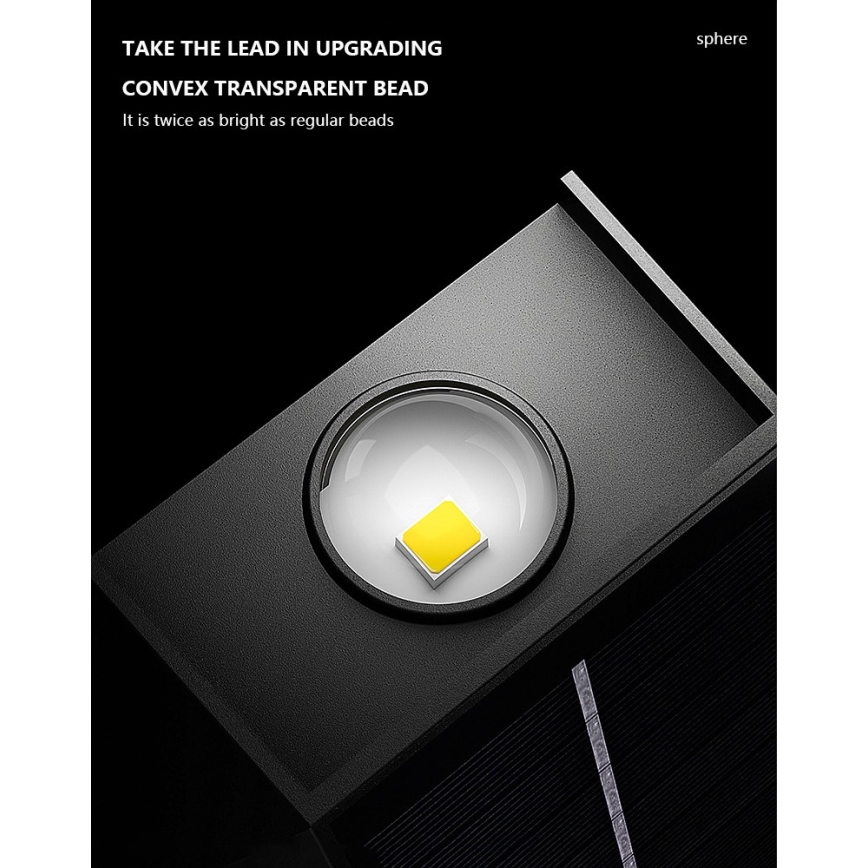 LED aurinkokenno seinävalaisin anturilla LED/2W/5V IP54