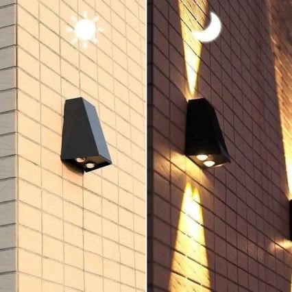LED aurinkokenno seinävalaisin anturilla LED/2W/5V IP54