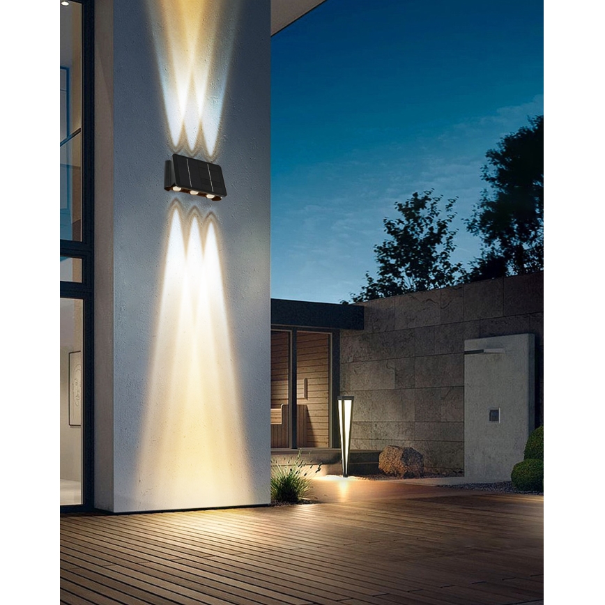 LED aurinkokenno seinävalaisin anturilla LED/2W/5V IP54