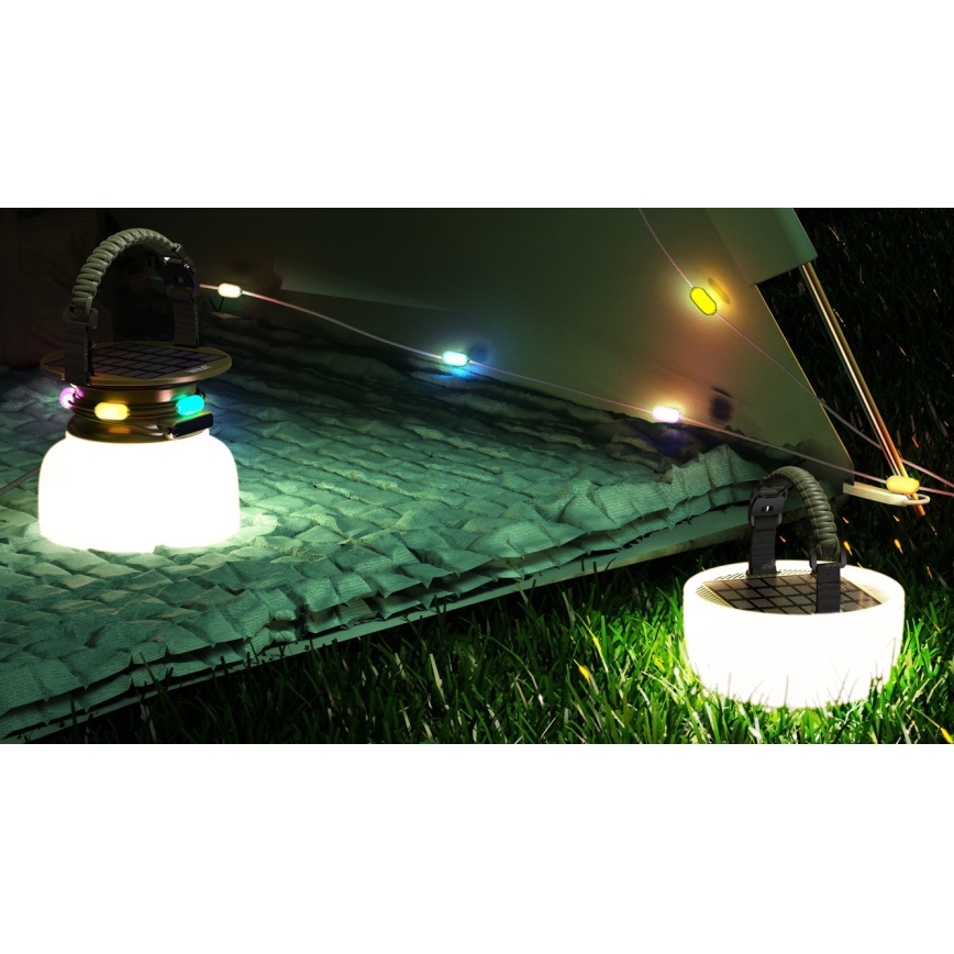 LED RGB Kannettava ladattava aurinkoenergialamppu LED ketjulla LED/10W/5V 3600 mAh IP65