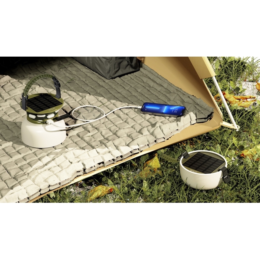 LED RGB Kannettava ladattava aurinkoenergialamppu LED ketjulla LED/10W/5V 3600 mAh IP65