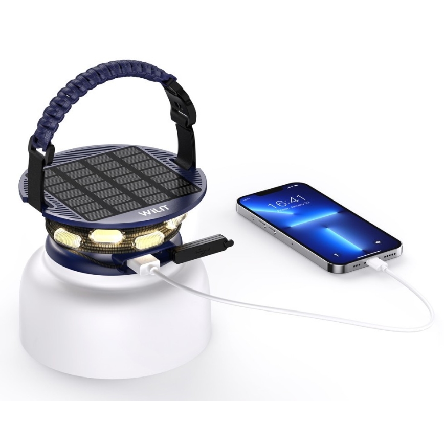 LED RGB Kannettava ladattava aurinkoenergialamppu LED ketjulla LED/10W/5V 3600 mAh IP65