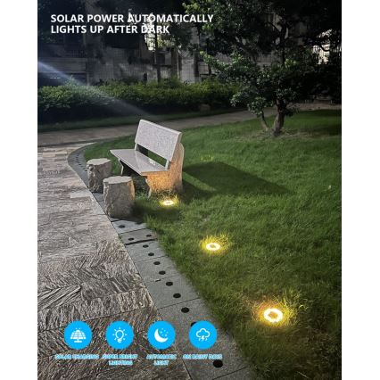 SETTI 4x LED Ulkotila aurinkokennovalo anturilla LED/0,048W/2V IP68