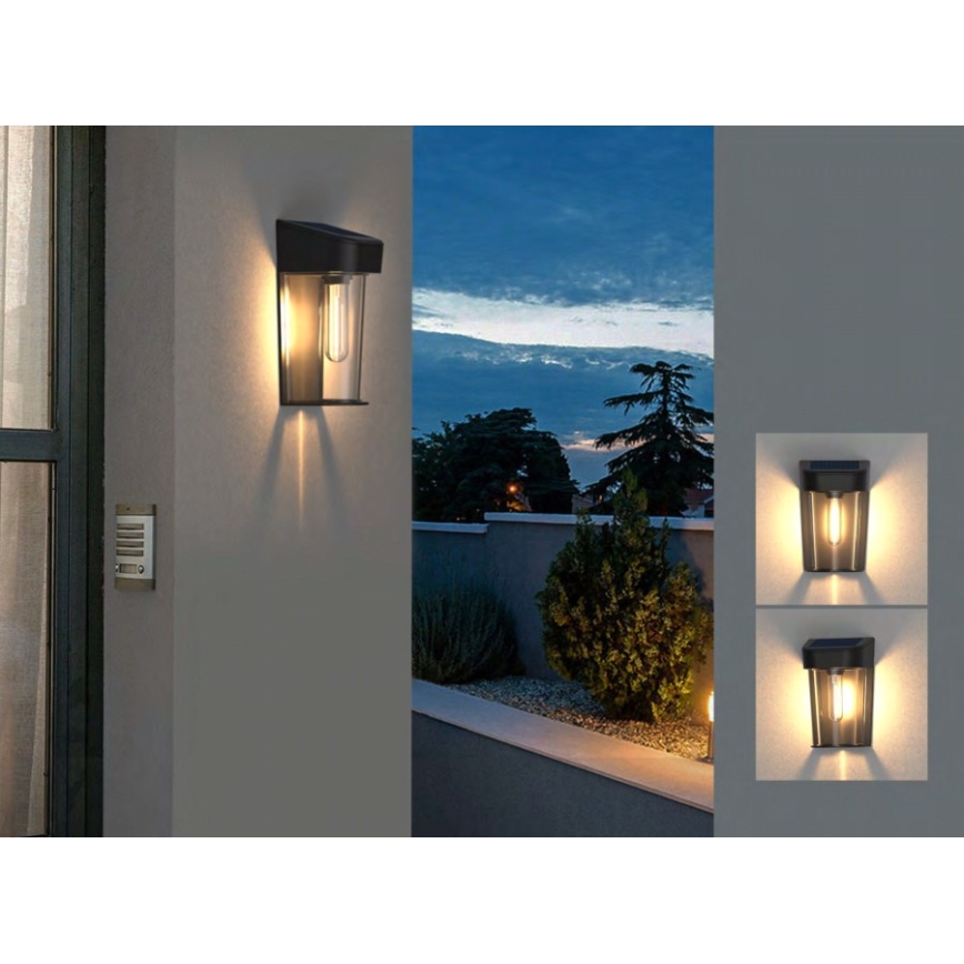 LED-seinäaurinkovalaisin anturilla LED/2V IP44