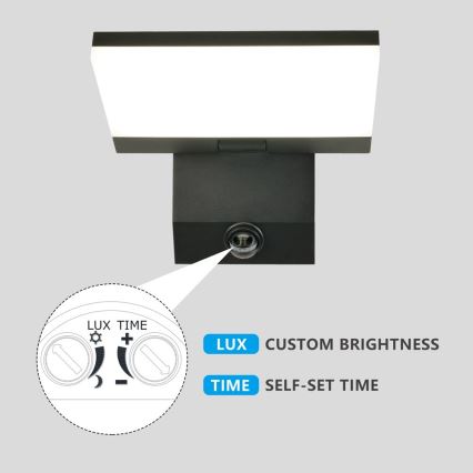 LED-ulkoseinävalaisin anturilla MODERN LED/18W/230V IP65