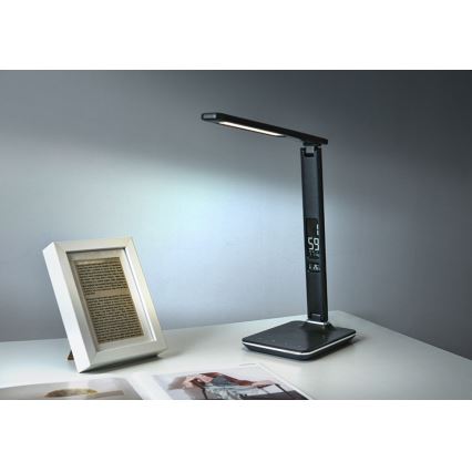 Himmennettävä LED-pöytävalaisin näytöllä LED/9W/230V/12V musta