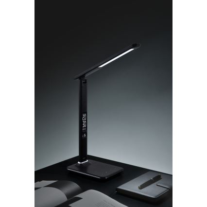 Himmennettävä LED-pöytävalaisin näytöllä LED/9W/230V/12V musta