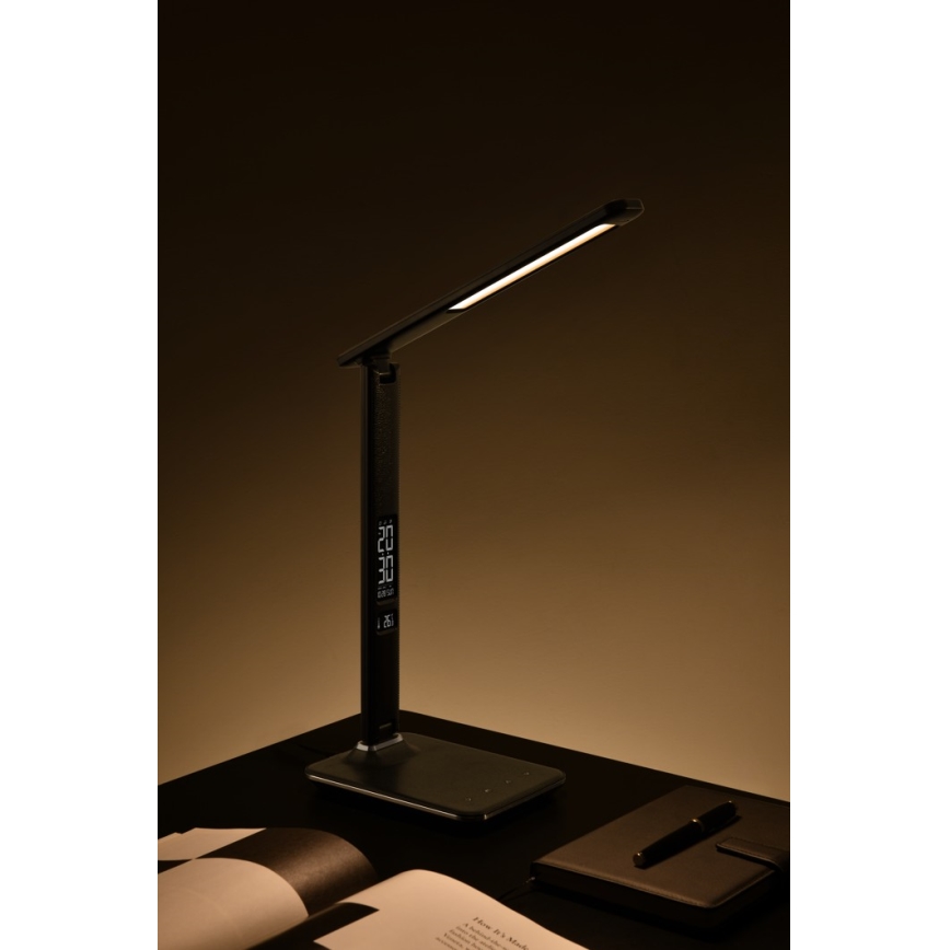 Himmennettävä LED-pöytävalaisin näytöllä LED/9W/230V/12V musta
