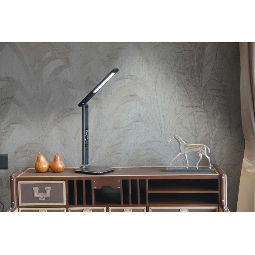 Himmennettävä LED-pöytävalaisin näytöllä LED/9W/230V/12V musta