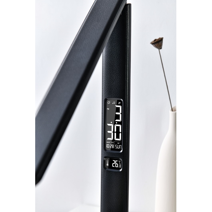 Himmennettävä LED-pöytävalaisin näytöllä LED/9W/230V/12V musta