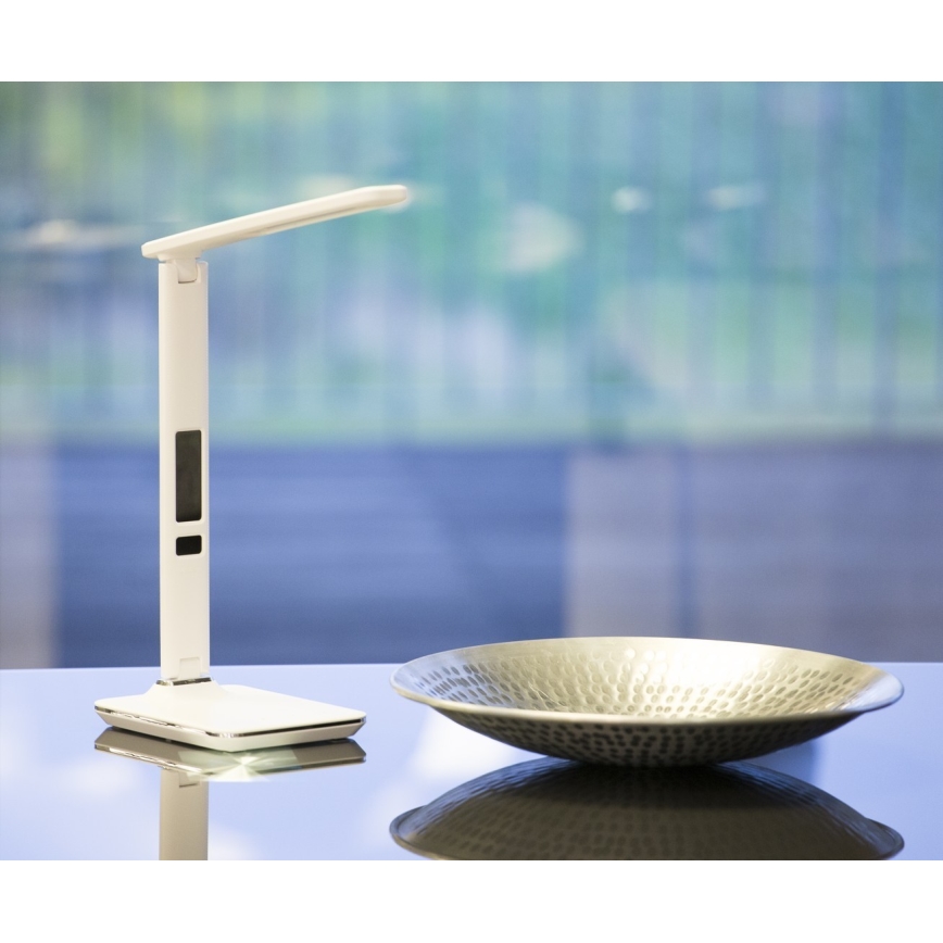LED-pöytälamppu näytöllä LED/9W/230V valkoinen