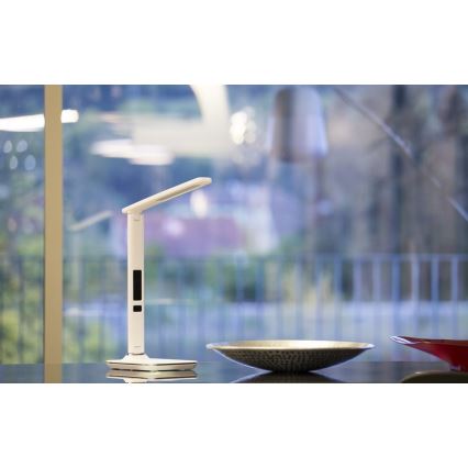 LED-pöytälamppu näytöllä LED/9W/230V valkoinen