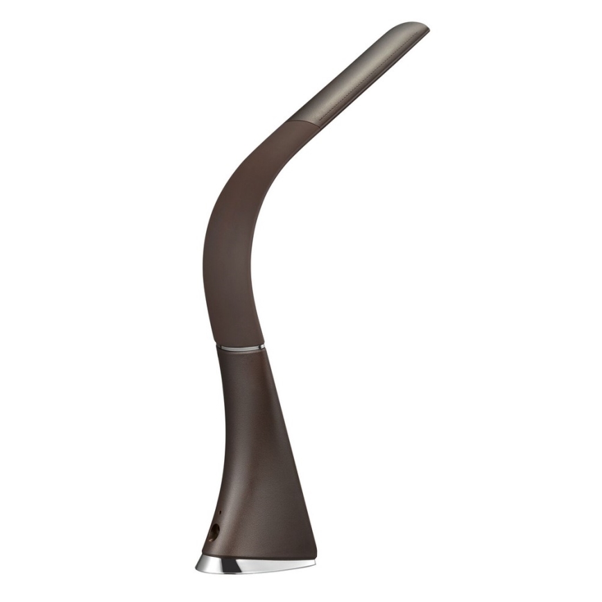 LED Himmennettävä pöytävalaisin näytöllä LEATHER LED/7W/230V ruskea