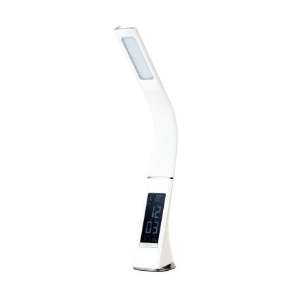 LED Himmennettävä pöytävalaisin näytöllä LEATHER LED/7W/230V valkoinen