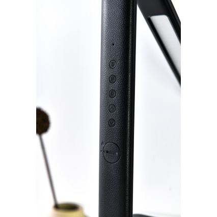 LED himmennettävä pöytävalaisin langattomalla QI-latauksella ja USB-liitännällä KINGFISHER LED/8,5W/230V musta